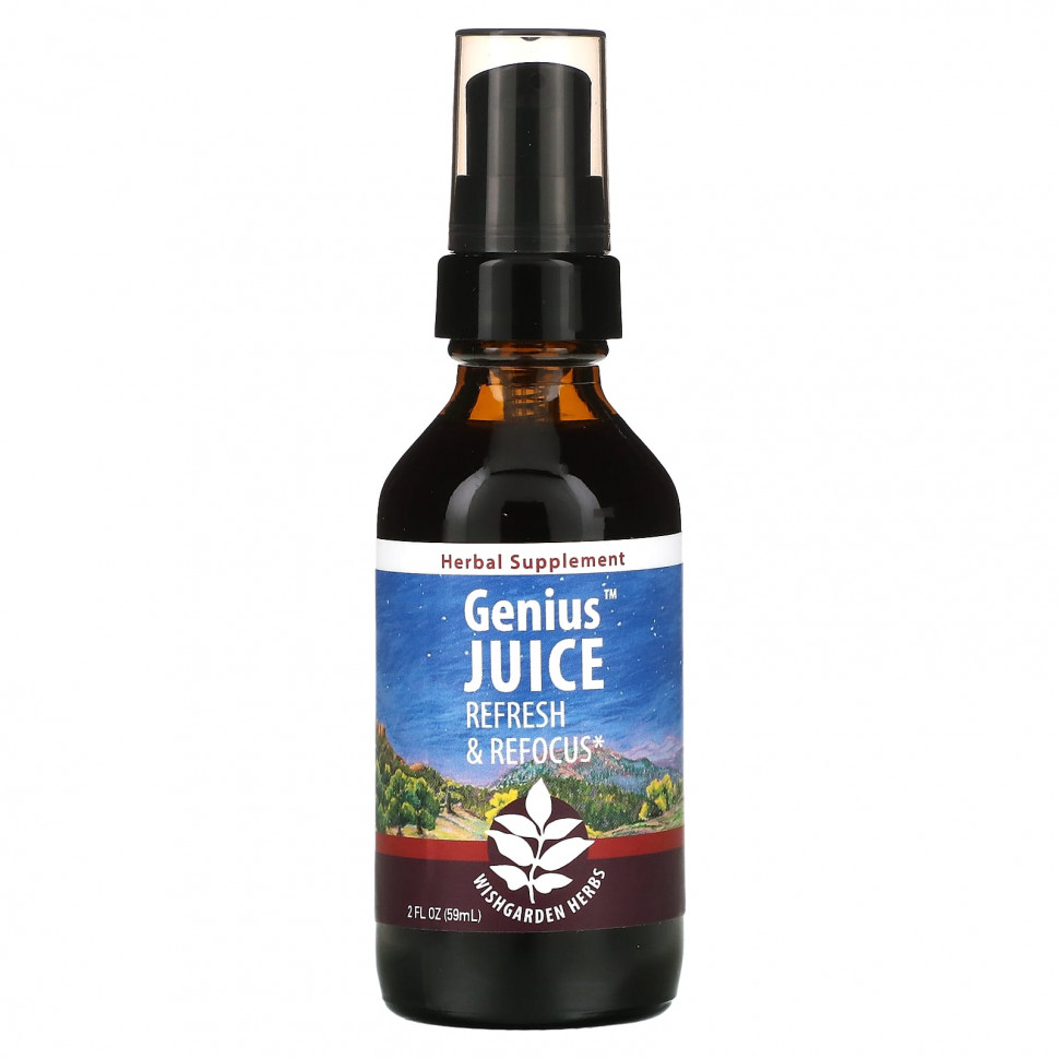 WishGarden Herbs, Genius Juice, Refresh & Refocus, 59  (2 . )    , -, 