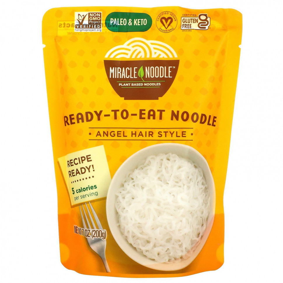 Miracle Noodle, Ready to Eat Noodle, Angel Hair Style, 200  (7 )    , -, 