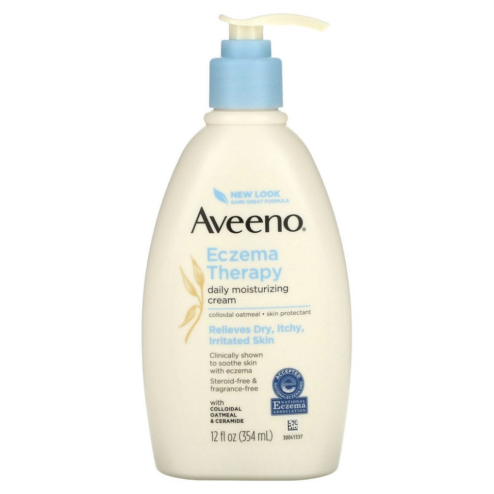 Aveeno, Eczema Therapy, Moisturizing Cream, Fragrance Free, 12 fl oz (354 ml)    , -, 