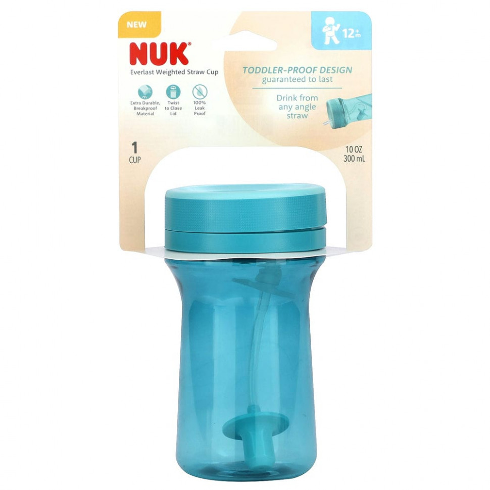 NUK, Everlast Weighted Straw Cup,    12 , , 300  (10 )    , -, 