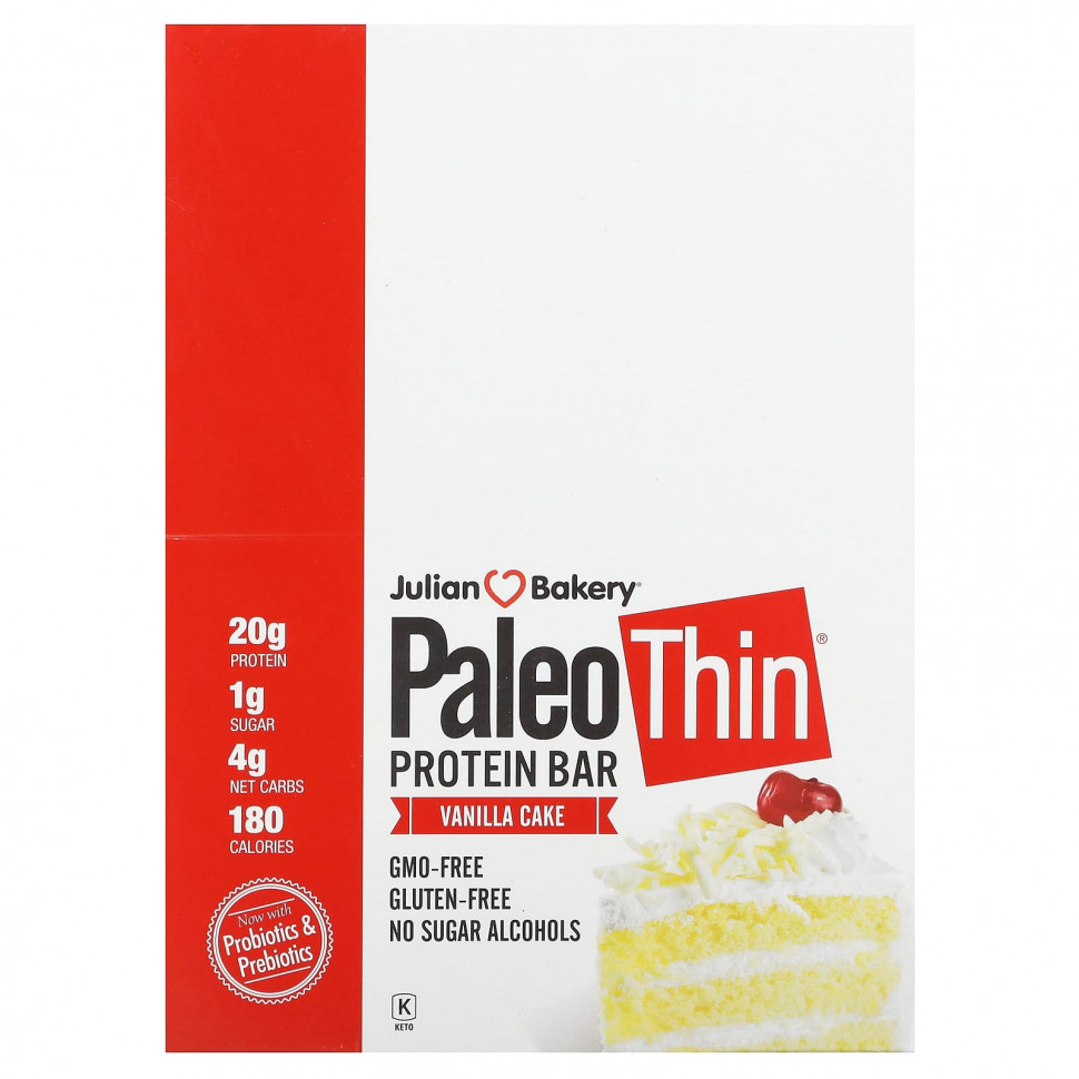  Julian Bakery, Paleo Thin Protein Bar,  , 12 , 62  (2,19 )  Iherb ()