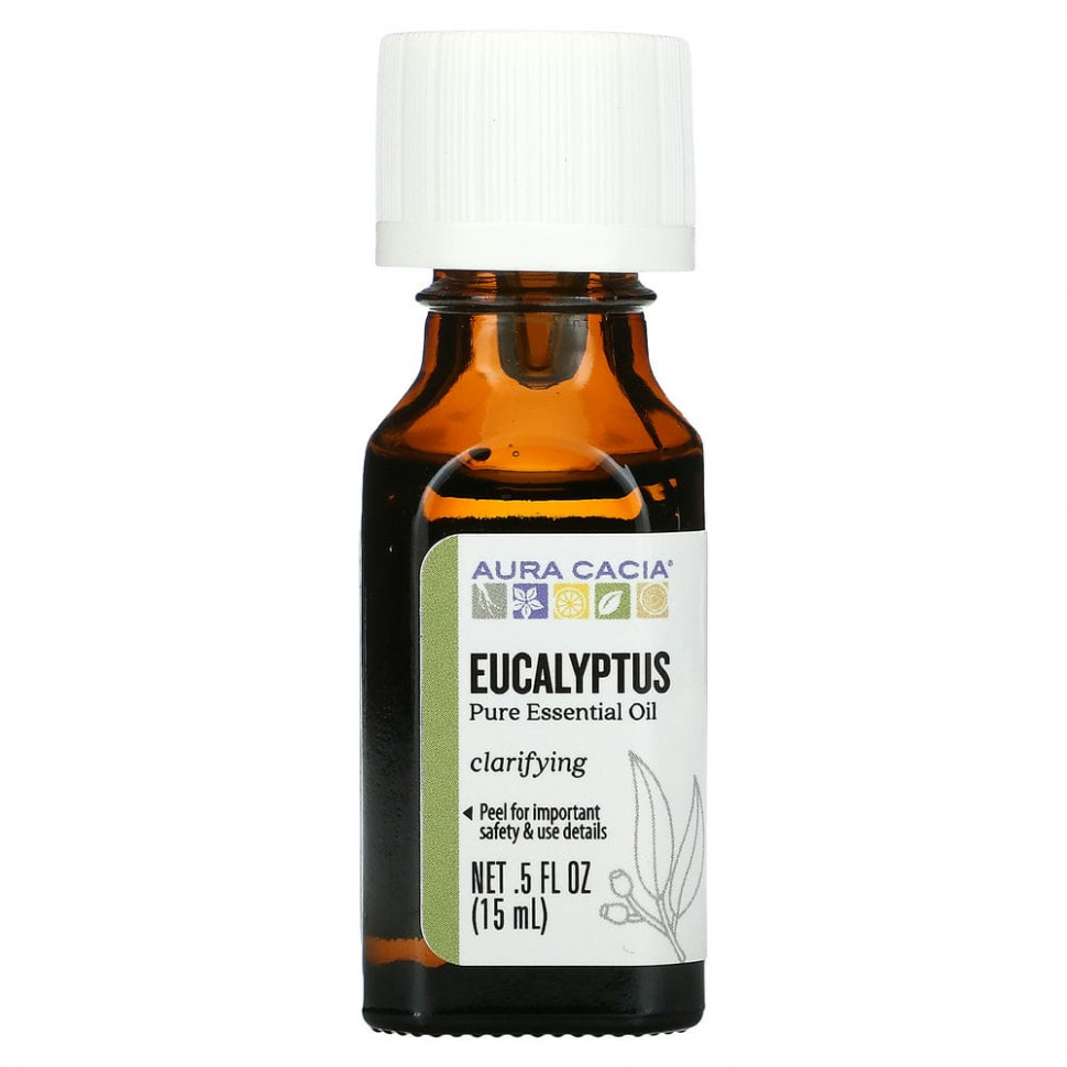 Aura Cacia, Pure Essential Oil, Eucalyptus, 0.5 fl oz (15 ml)    , -, 