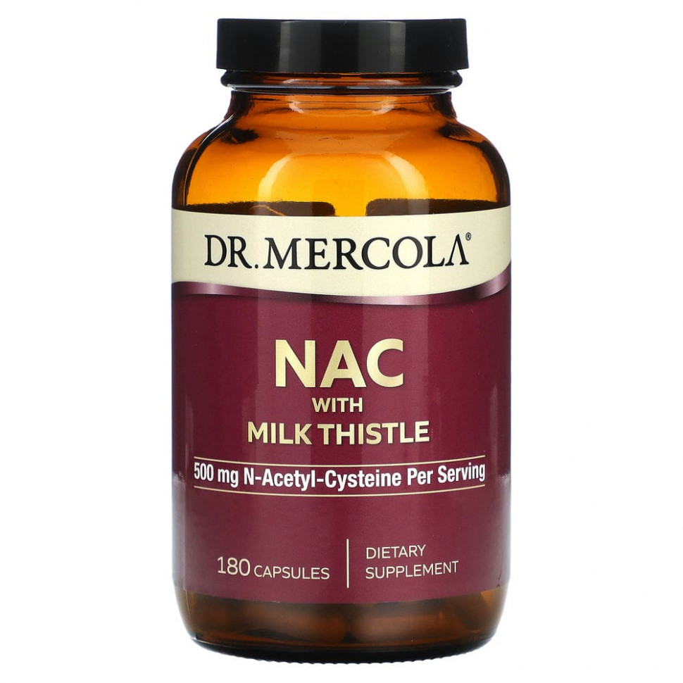 Dr. Mercola, NAC With Milk Thistle, 250 mg, 180 Capsules    , -, 