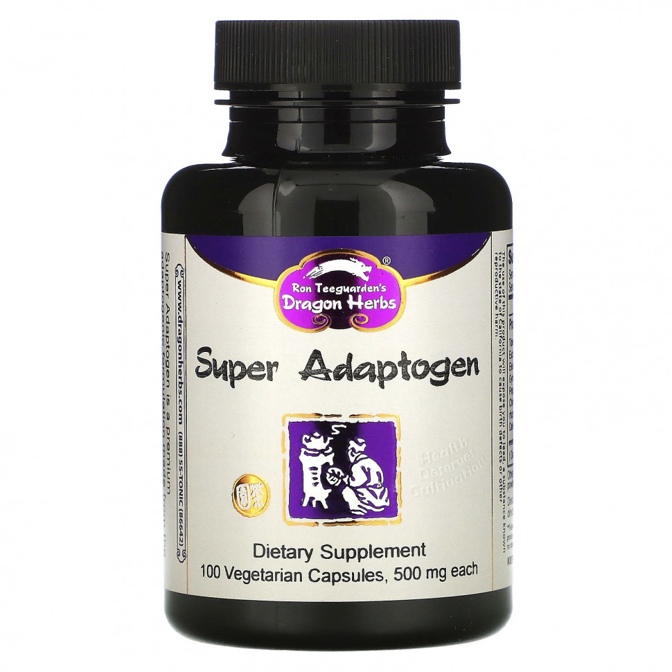 Dragon Herbs, Super Adaptogen, 500 mg, 100 Vegetarian Capsules    , -, 