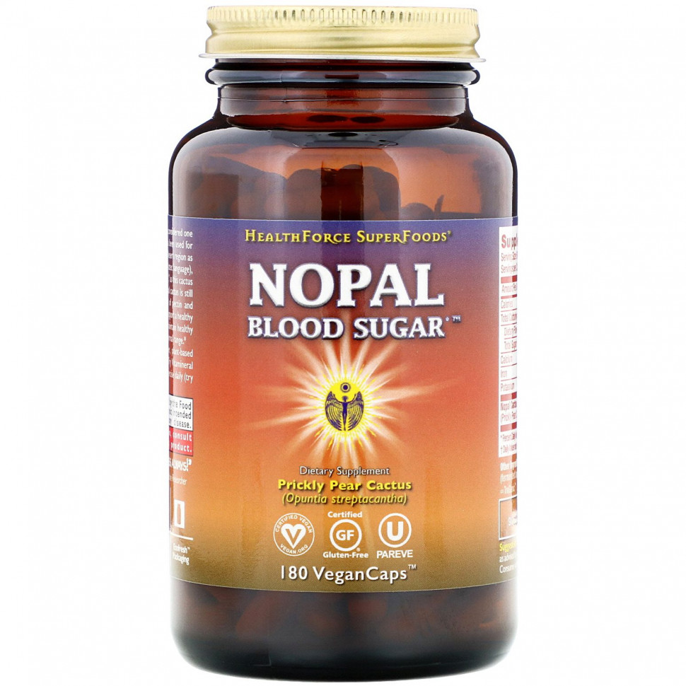 HealthForce Superfoods, Nopal Blood Sugar, 180      , -, 
