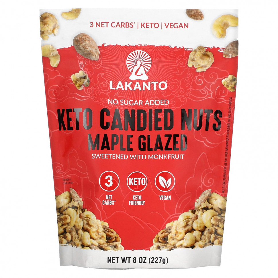 Lakanto, Keto Candied Nuts, Maple Glazed, 8 oz (227 g)    , -, 