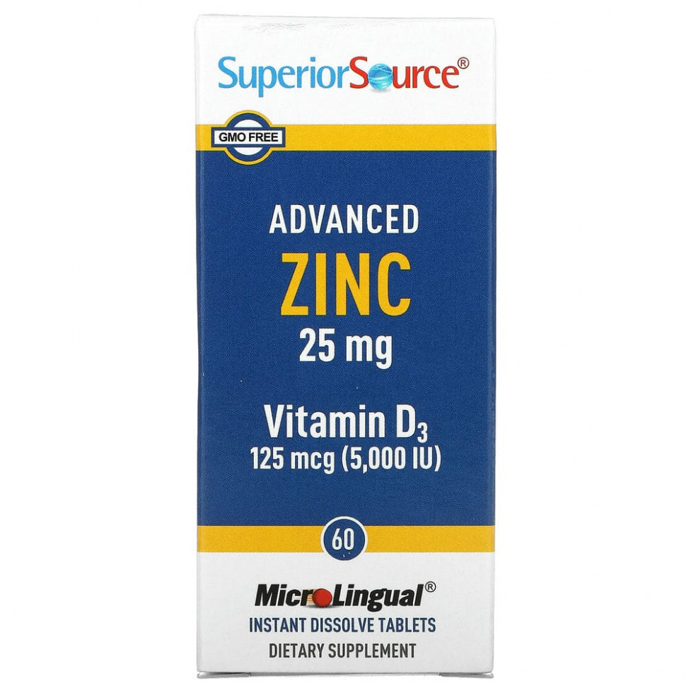 Superior Source, Advanced Zinc,  D3, 60   MicroLingual    , -, 