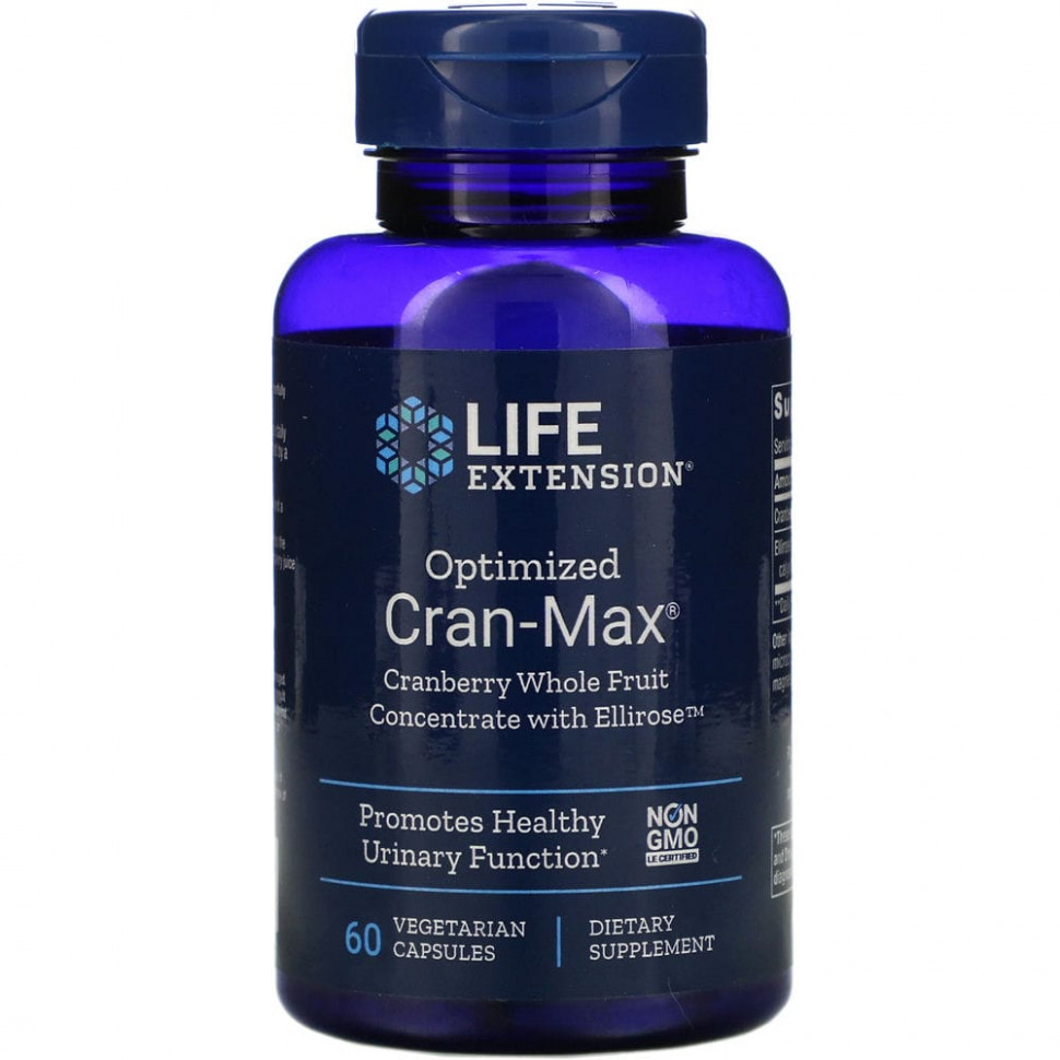 Life Extension, Optimized Cran-Max,       Ellirose, 60      , -, 