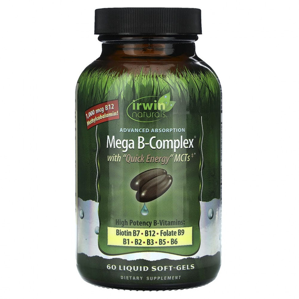 Irwin Naturals, Mega B Complex   Quick Energy, 60         , -, 