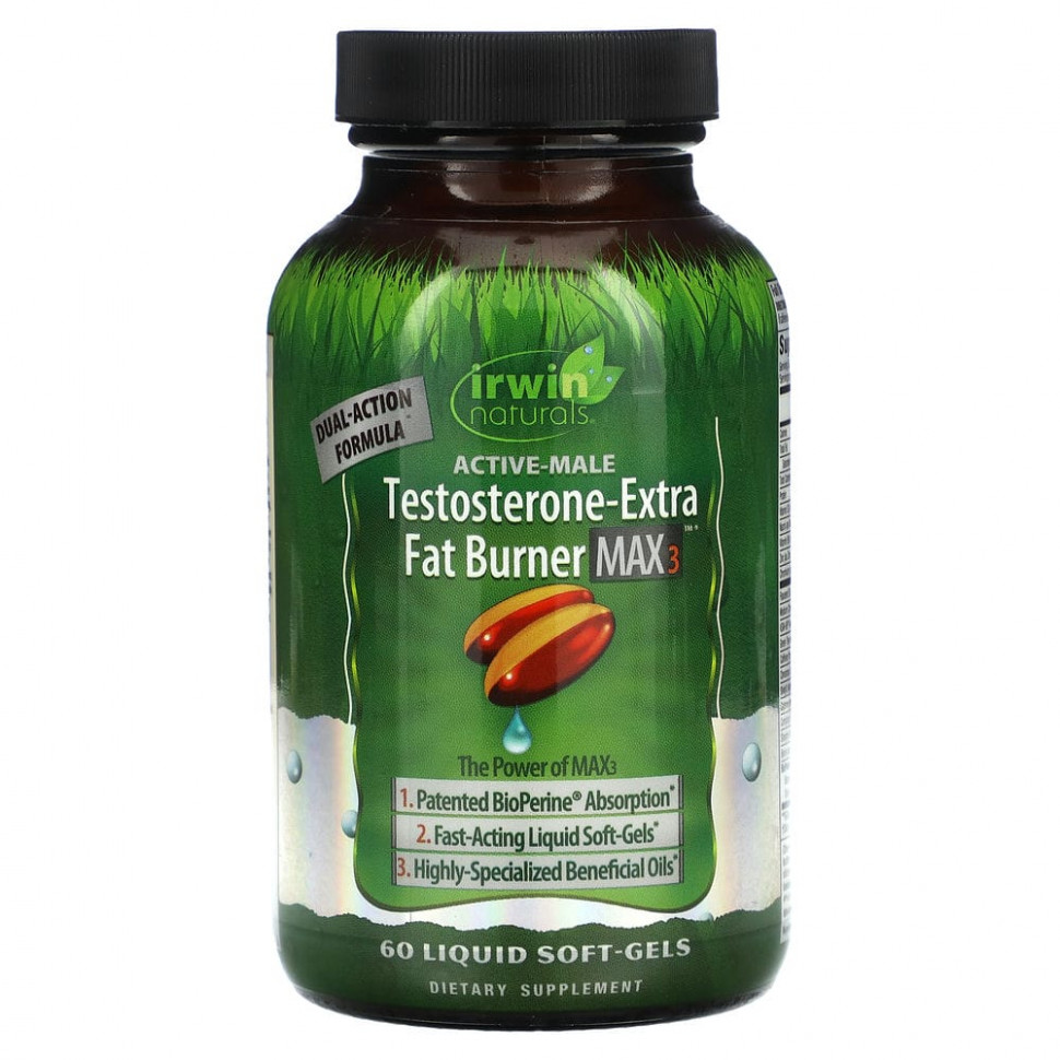 Irwin Naturals, Active-Male, Testosterone-Extra Fat Burner MAX 3, 60      , -, 