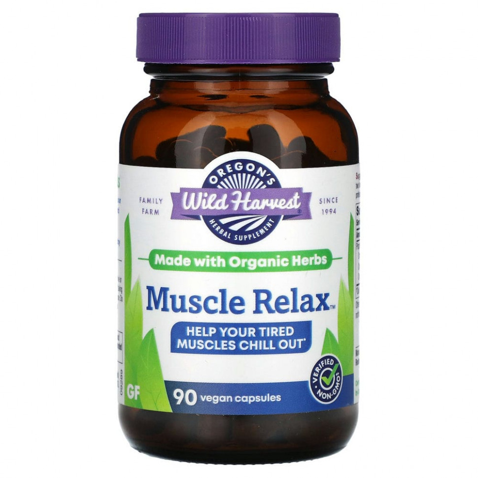  Oregons Wild Harvest, Muscle Relax, 90 Vegan Capsules  Iherb ()