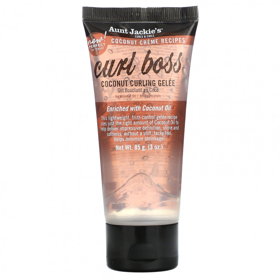 Aunt Jackie's Curls & Coils, Curl Boss, Coconut Curling Gelee, 85  (3 )    , -, 