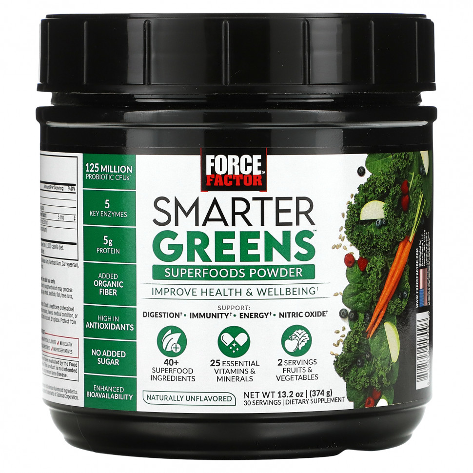 Force Factor, Smarter Greens, , ,  , 374  (13,2 )    , -, 