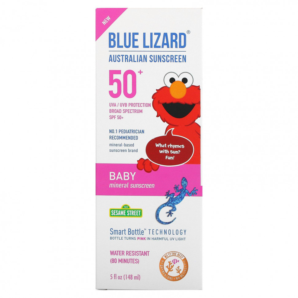 ���������� Blue Lizard Australian Sunscreen, ��� �����, ����������� �������������� ��������, SPF 50+, 148 �� (5 ����. �����)  Iherb (������)