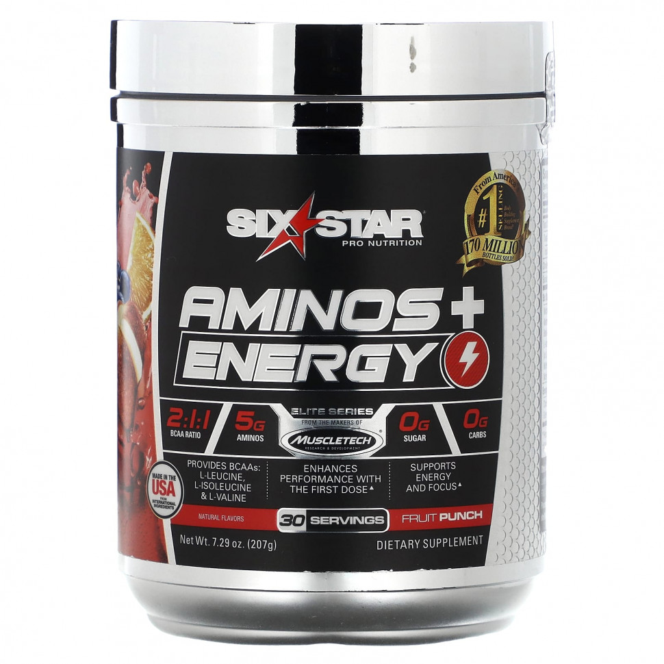 SIXSTAR, Elite Series, Aminos + Energy,  , 207  (7,29 )    , -, 