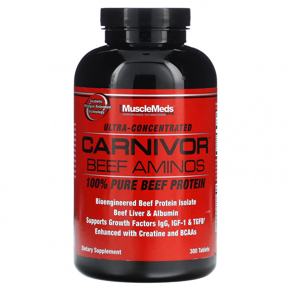 MuscleMeds, Carnivor Beef Aminos, 100%   , 300     , -, 