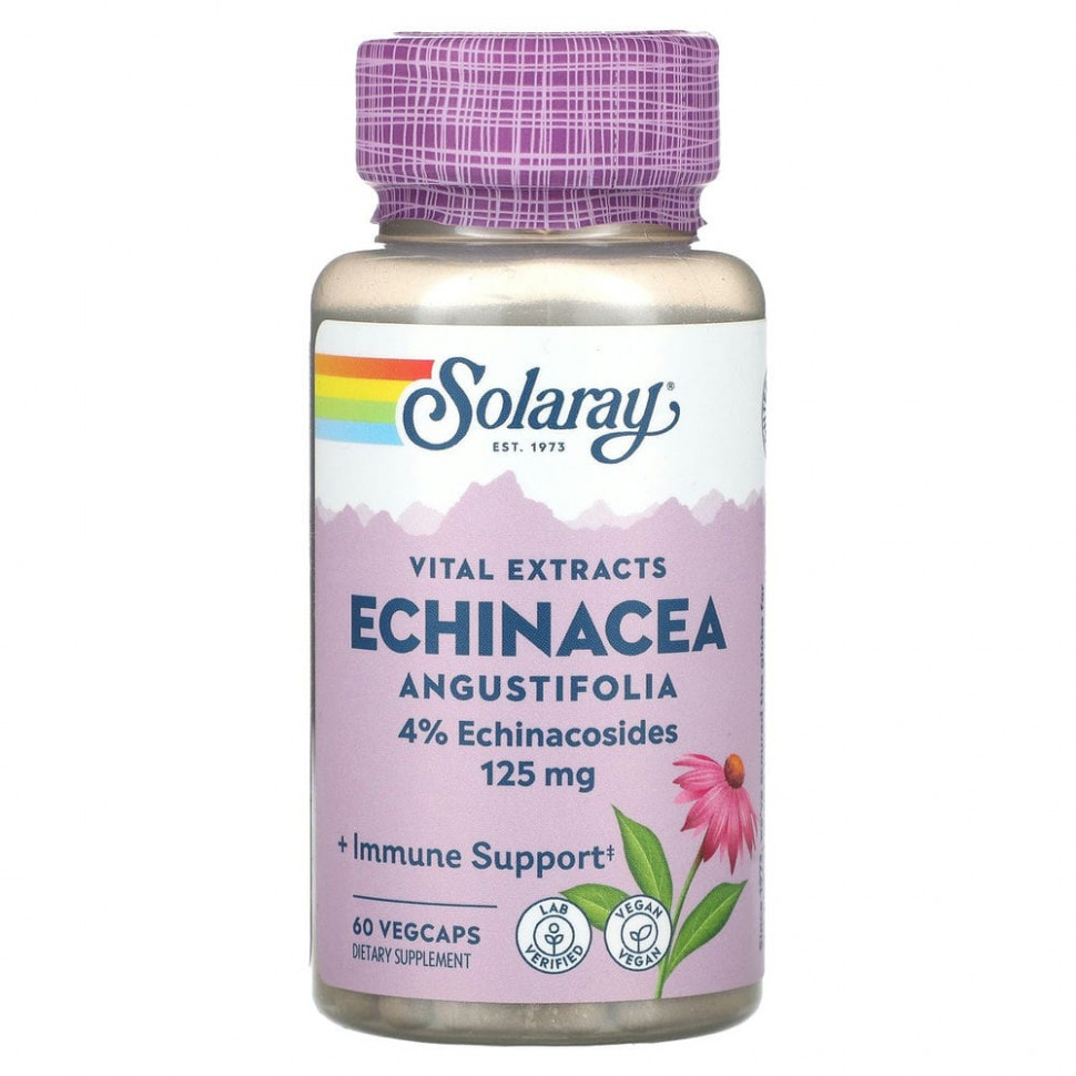 Solaray, Vital Extracts, Echinacea Angustifolia, 125 mg, 60 VegCaps    , -, 