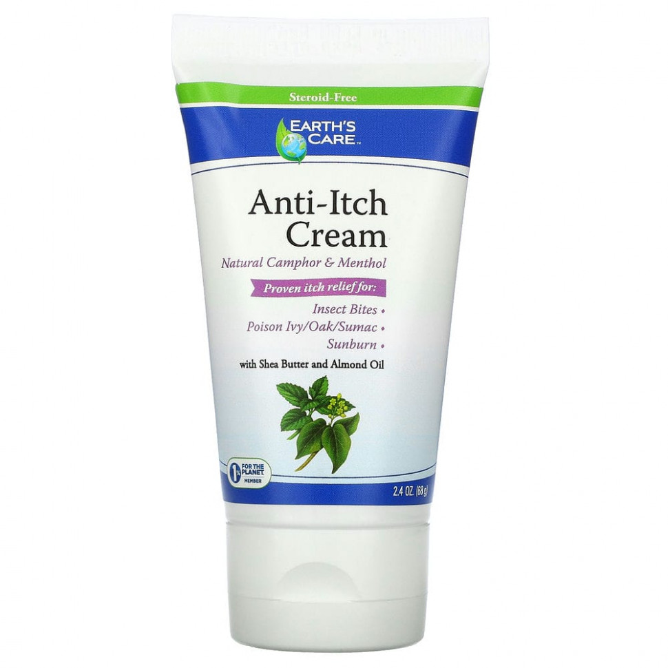 Earth's Care, Anti-Itch Cream, Shea Butter and Almond Oil, 2.4 oz, (68 g)    , -, 