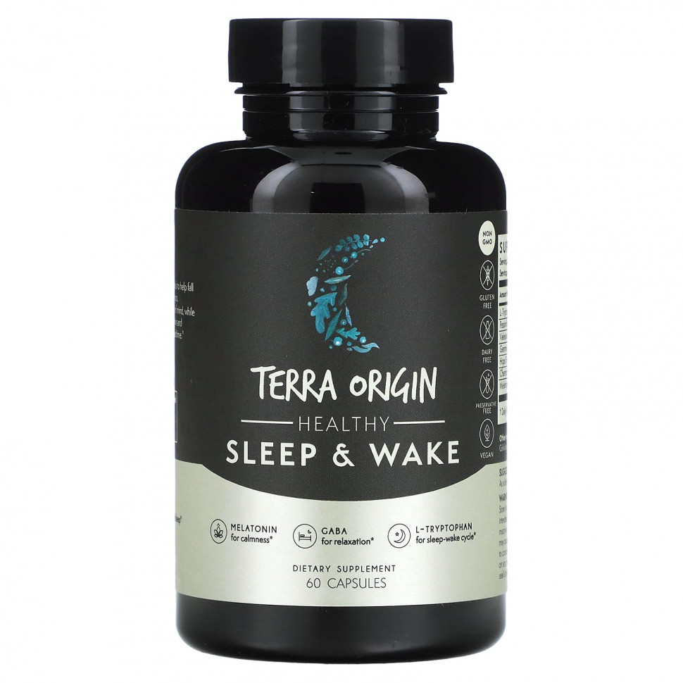 Terra Origin, Healthy Sleep & Wake, 60 Capsules    , -, 