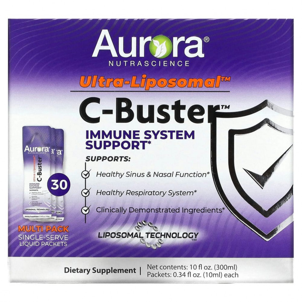 Aurora Nutrascience, Ultra-Liposomal, C-Buster, 30 Packets, 0.34 fl oz (10 ml) Each    , -, 