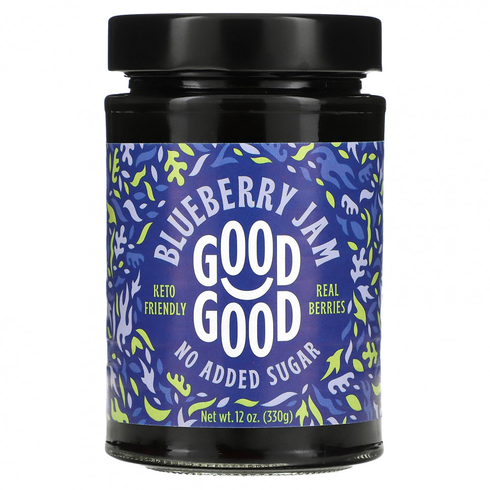 GOOD GOOD, Blueberry Jam, 12 oz (330 g)    , -, 