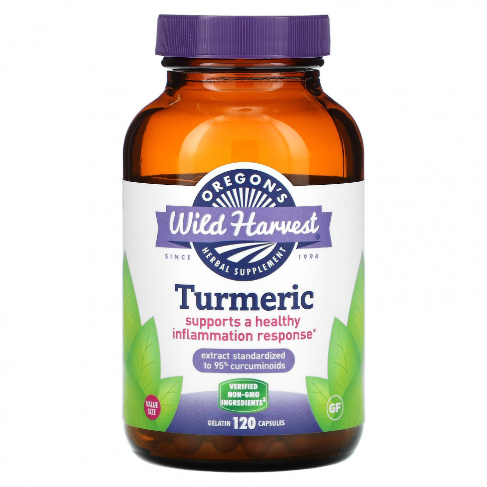 Oregon's Wild Harvest, Turmeric, 120 Vegetarian Capsules    , -, 