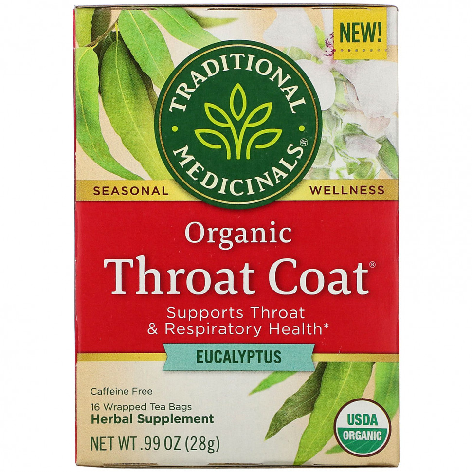 Traditional Medicinals, Organic Throat Coat, ,  , 16    , 28  (0,99 )    , -, 