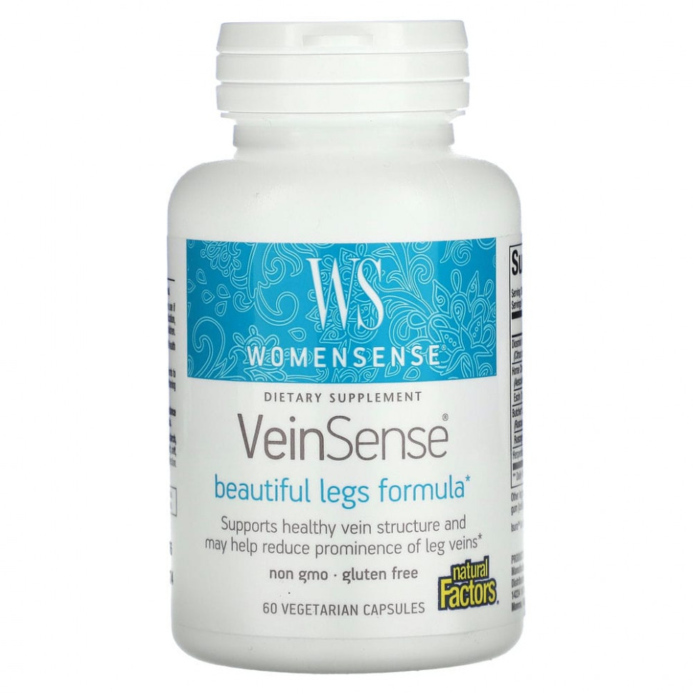 Natural Factors, WomenSense, VeinSense, 60      , -, 