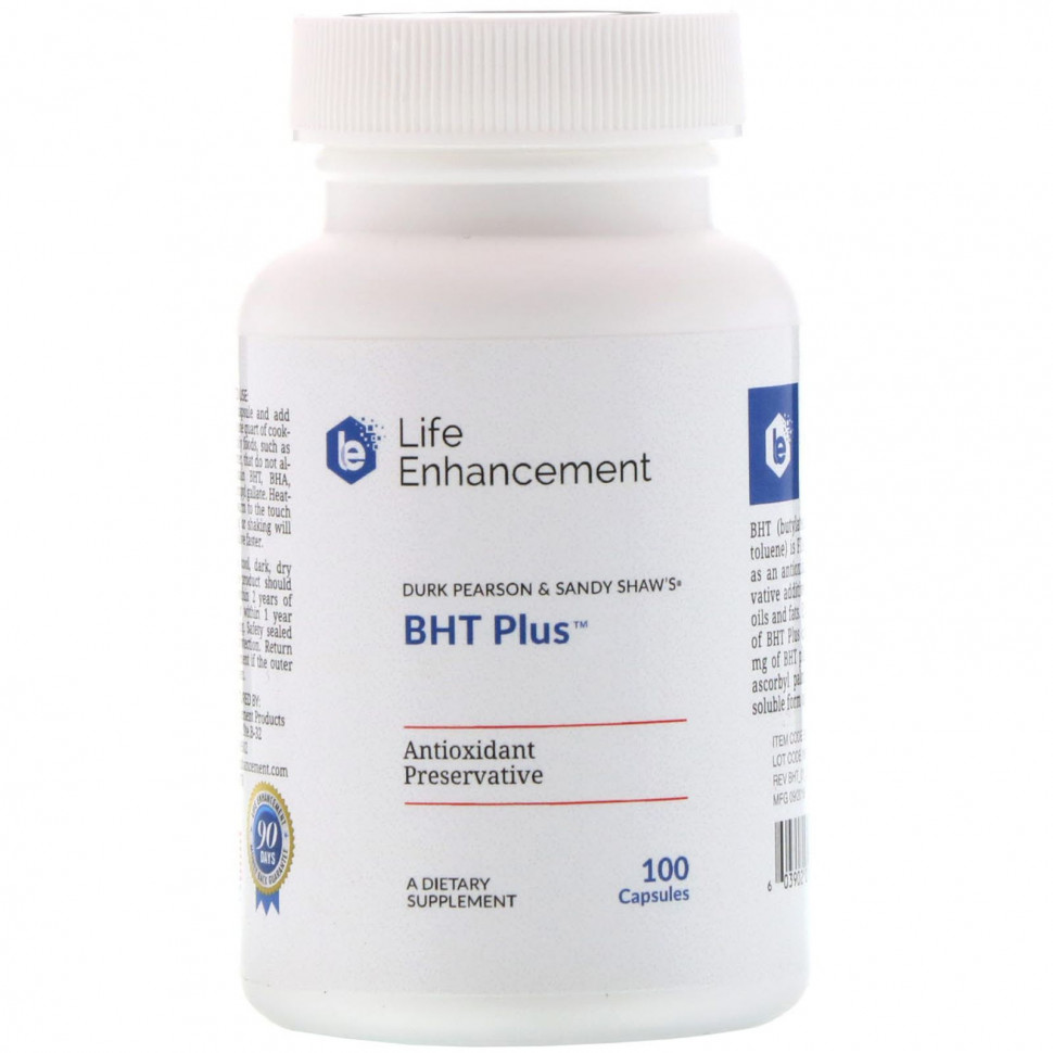 ���������� Life Enhancement, Durk Pearson & Sandy Shaw's BHT Plus, ������� � ���������������������, 100 ������  Iherb (������)