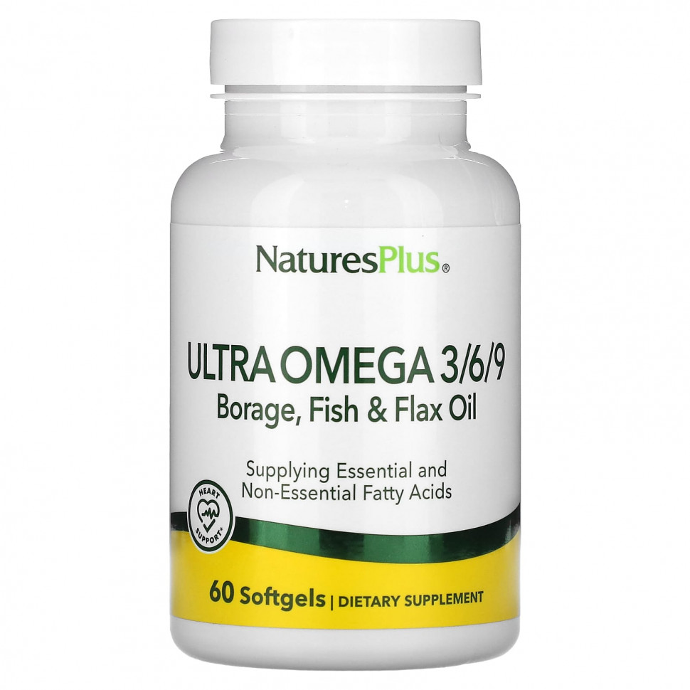 ���������� NaturesPlus, Ultra Omega 3/6/9, ����� ���������, ������ � ������� �����, 60 ������ ��������  Iherb (������)