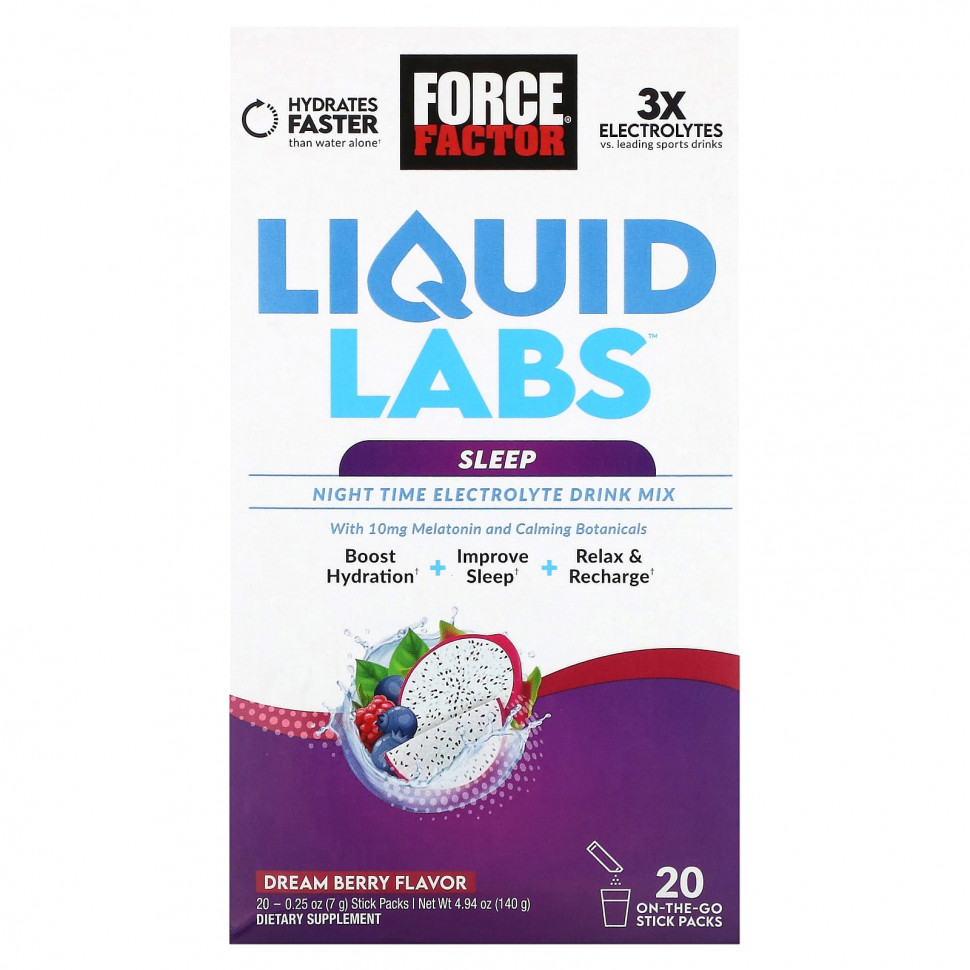 Force Factor, Liquid Labs, Sleep, Dream Berry, 20   7  (0,25 )    , -, 