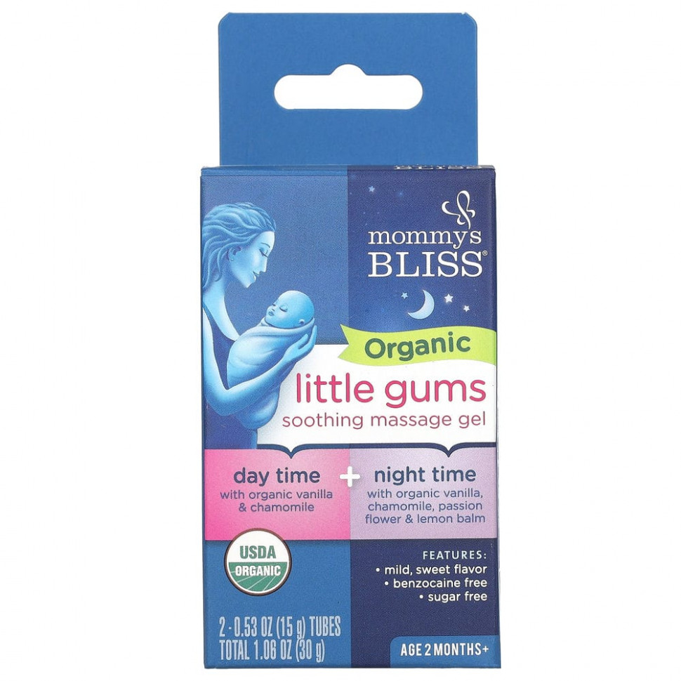���������� Mommy's Bliss, Organic Little Gums, ������������� ��������� ����, �������/������ �����, ��� ����� � �������� �� 2 �������, 2 ������, 15 � (0,53 �����) ������  Iherb (������)