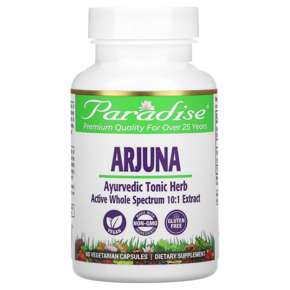 Paradise Herbs, Arjuna, 60      , -, 