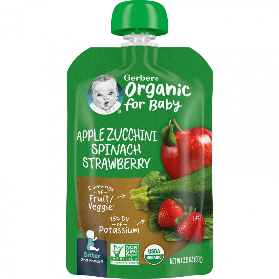  Gerber, Organic for Baby, 2nd Foods, , ,   , 99  (3,5 )  Iherb ()
