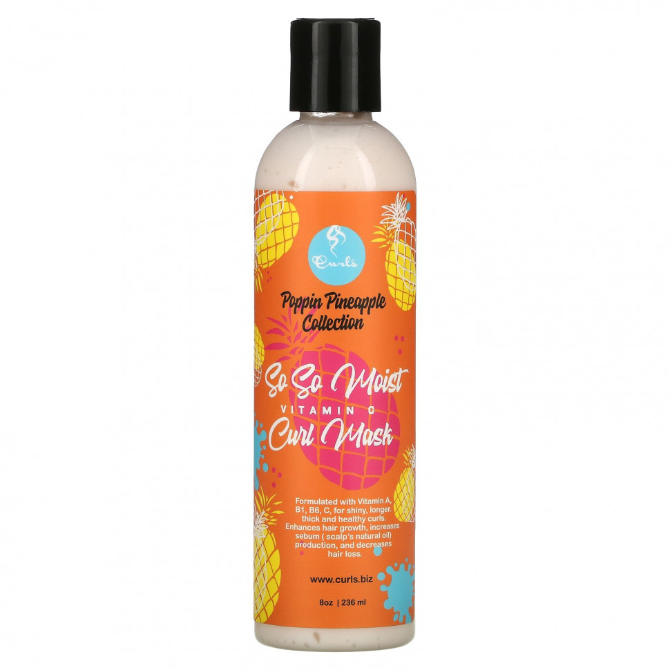 Curls, Poppin Pineapple Collection, So So Moist,  C,   , 236  (8 )    , -, 