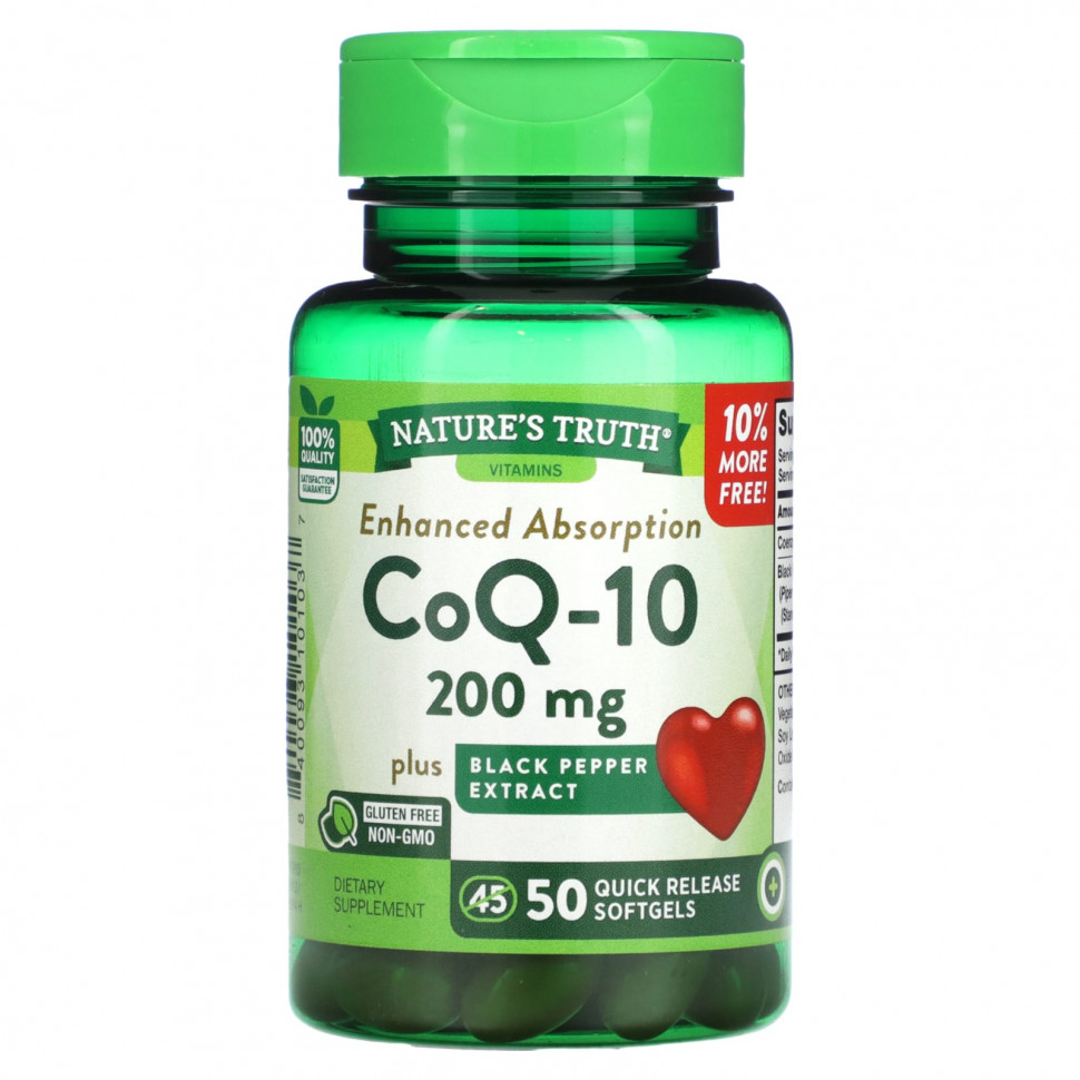 Nature's Truth, Enhanced Absorbs, CoQ-10, 200 , 50        , -, 