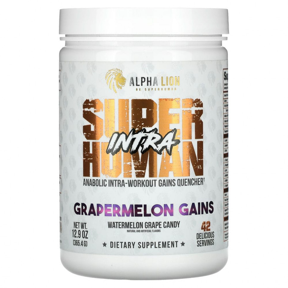  ALPHA LION, SuperHuman Intra, Grapermelon Gains,   , 365,4  (12,9 )  Iherb ()