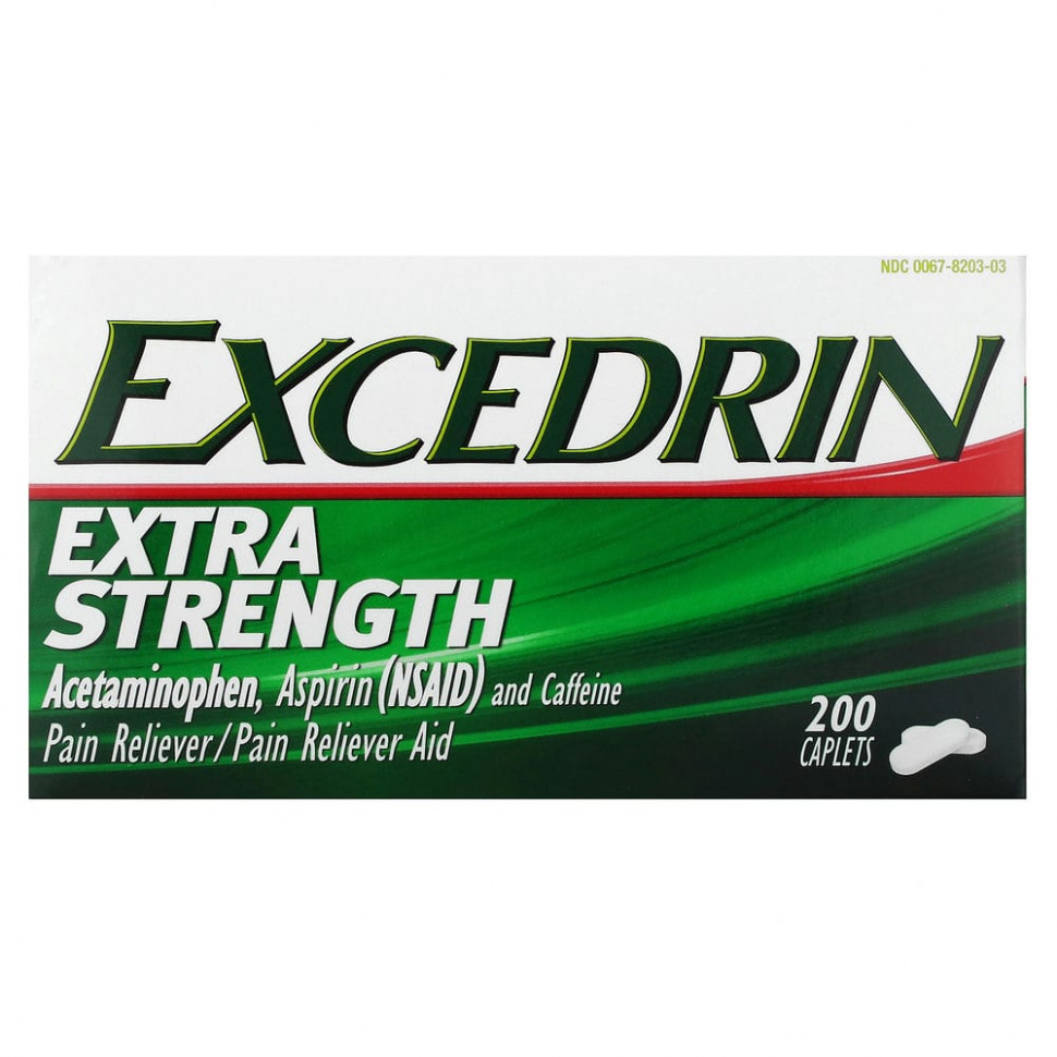Excedrin, Extra Strength, 200     , -, 