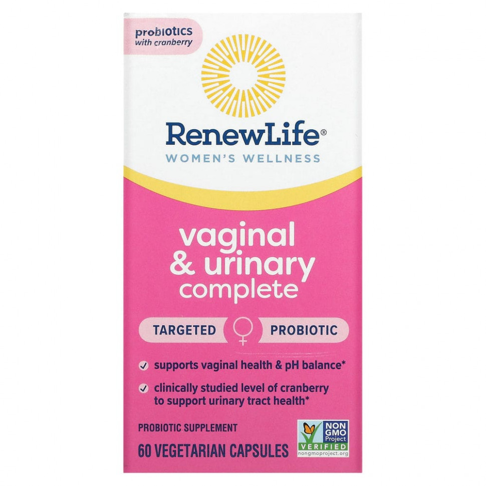 Renew Life, Women's Wellness, Vaginal & Urinary Complete, 60 Vegetarian Capsules    , -, 