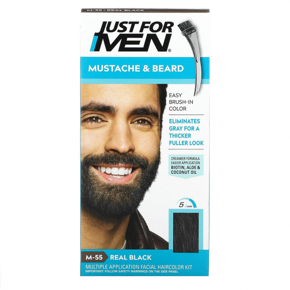 ���������� Just for Men, ���� ��� ����������� ���� � ������ Mustache & Beard, �������� � ���������, ������� ������ M-55, 2 ��. �� 14 �  Iherb (������)