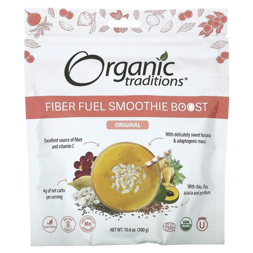 Organic Traditions, Fiber Fuel Smoothie Boost, , 300  (10,6 )    , -, 