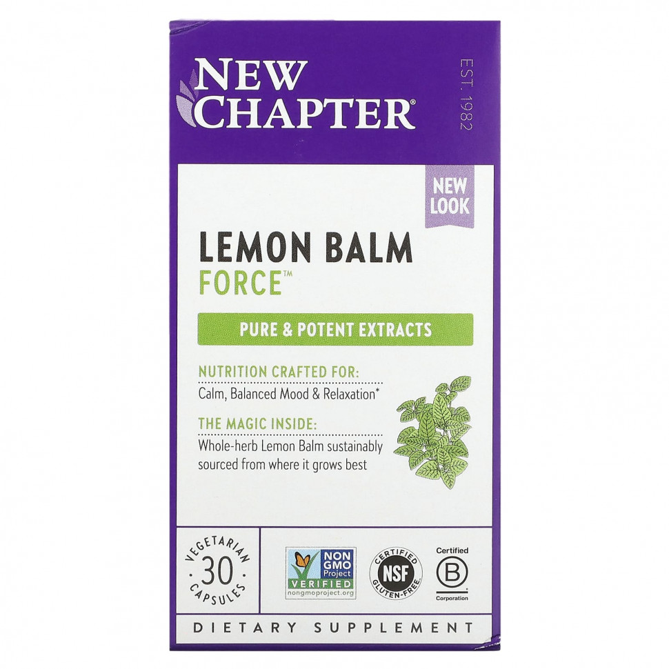 New Chapter, Lemon Balm Force, 30      , -, 