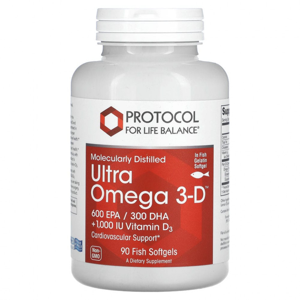 Protocol for Life Balance, Ultra Omega 3-D, 90      , -, 