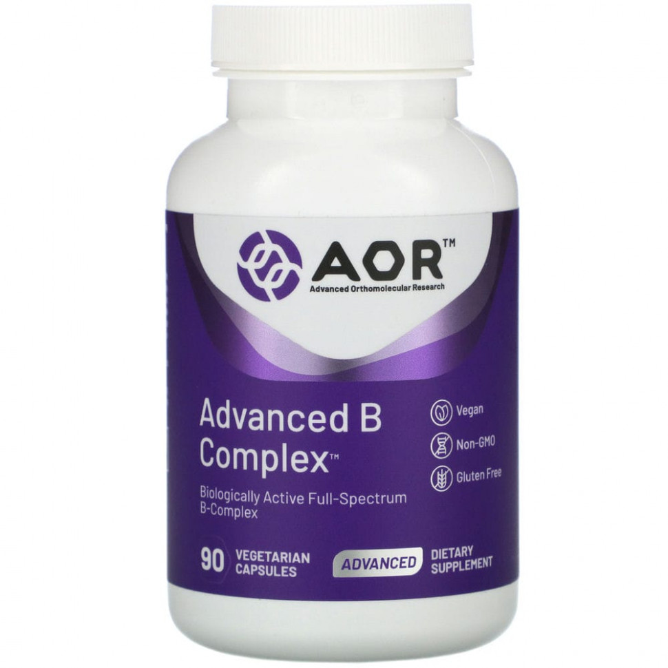 Advanced Orthomolecular Research AOR, Advanced B Complex,     , 90      , -, 