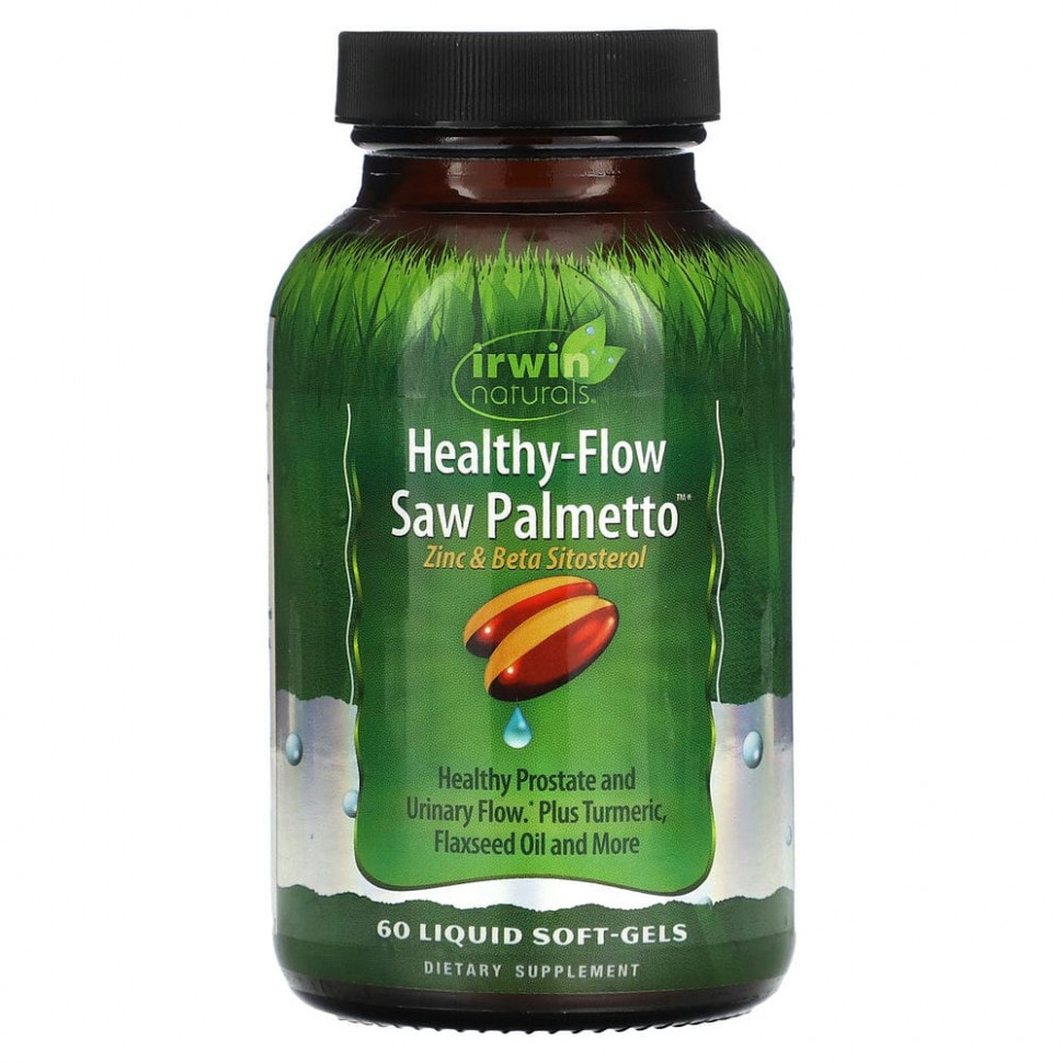 Irwin Naturals, Healthy Flow Saw Palmetto, 60 Liquid Soft-Gels    , -, 