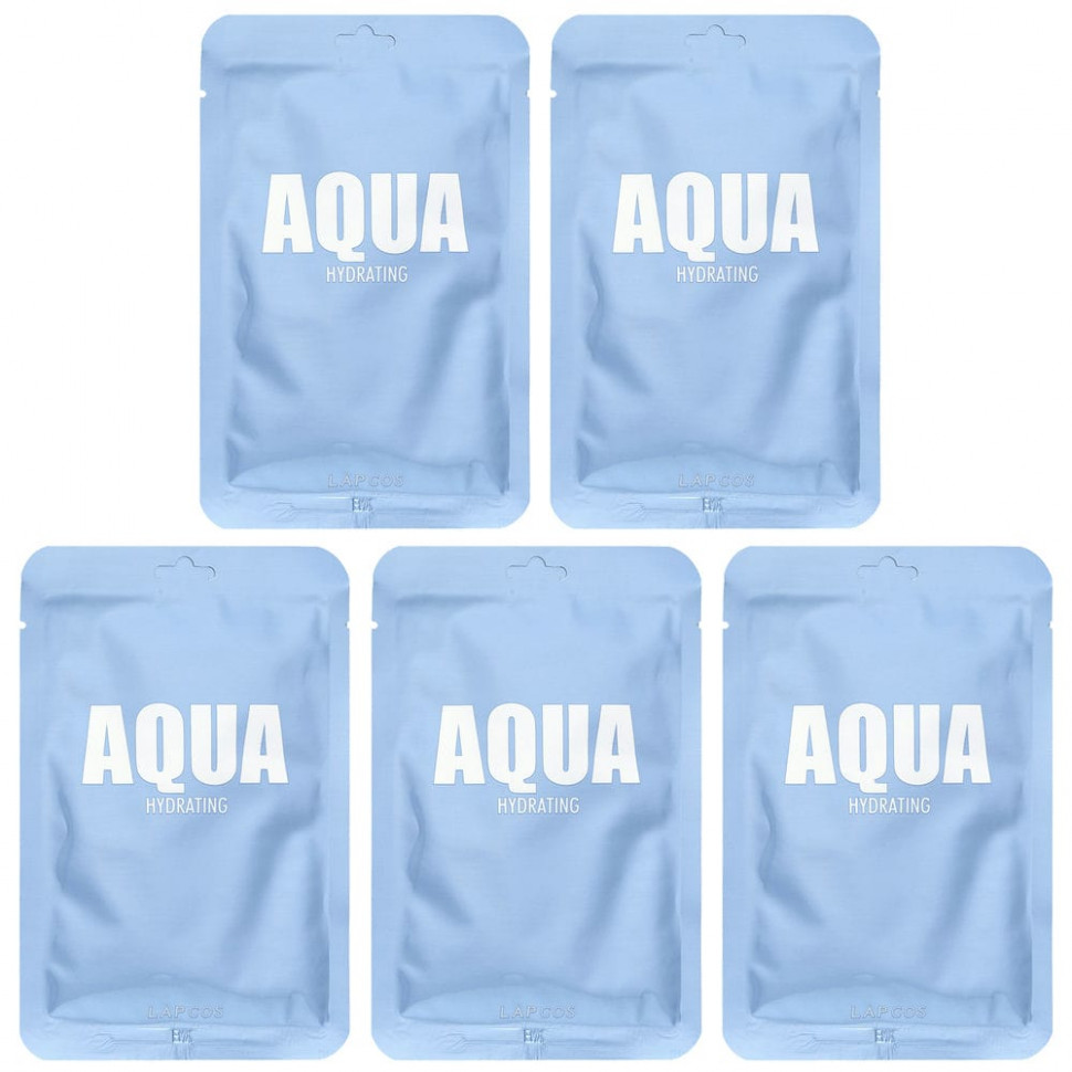 Lapcos, Aqua Hydrating Sheet Beauty Mask Set, 5 .,  30  (1,01 . )    , -, 