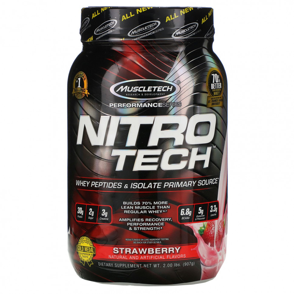 ���������� Muscletech, Nitro-Tech, ������������ ������ + ����� ��� ����� ����� �������� �����, ���������� ����, 907 � (2 �����)  Iherb (������)