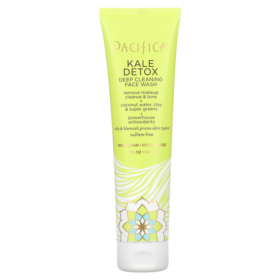 Pacifica, Kale Detox Deep Cleansing Face Wash, 5 fl oz (147 ml)    , -, 