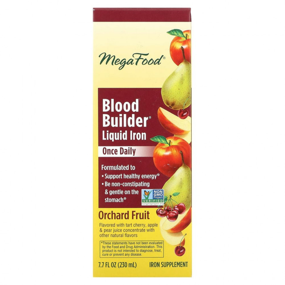 MegaFood, Blood Builder Liquid Iron, Once Daily, Orchard Fruit, 230  (7,7 . )    , -, 