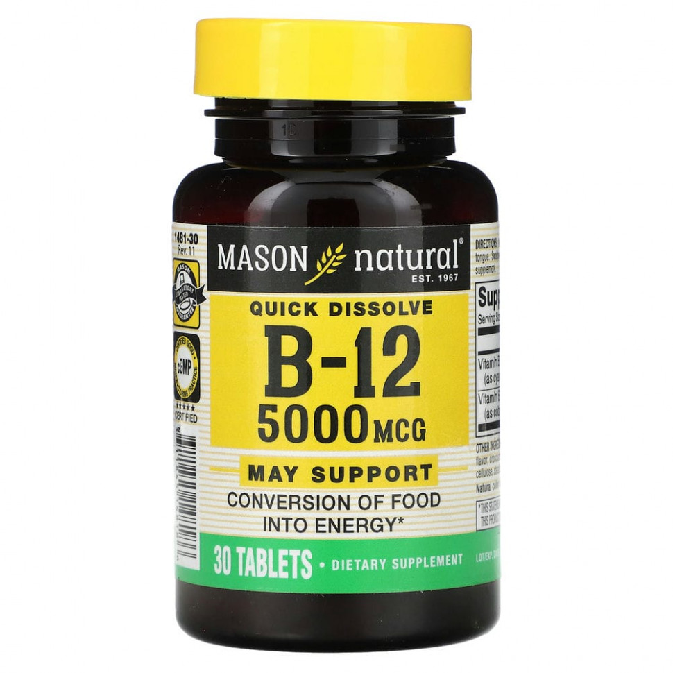 Mason Natural,  B-12,  , 5000 , 30      , -, 